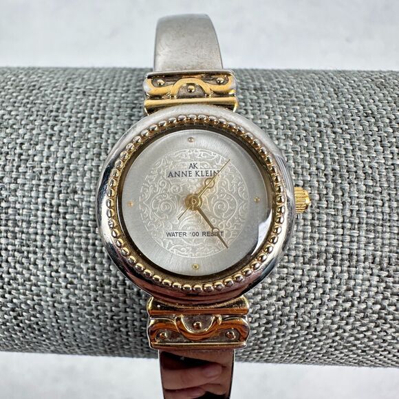 Anne Klein Watch Womens 22mm Filigree Dial Two Tone Quartz Elegant New Battery - Picture 1 of 16